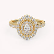 IGI Certified Oval and Round 1.05 Carat Lab Grown Diamond engagement Ring