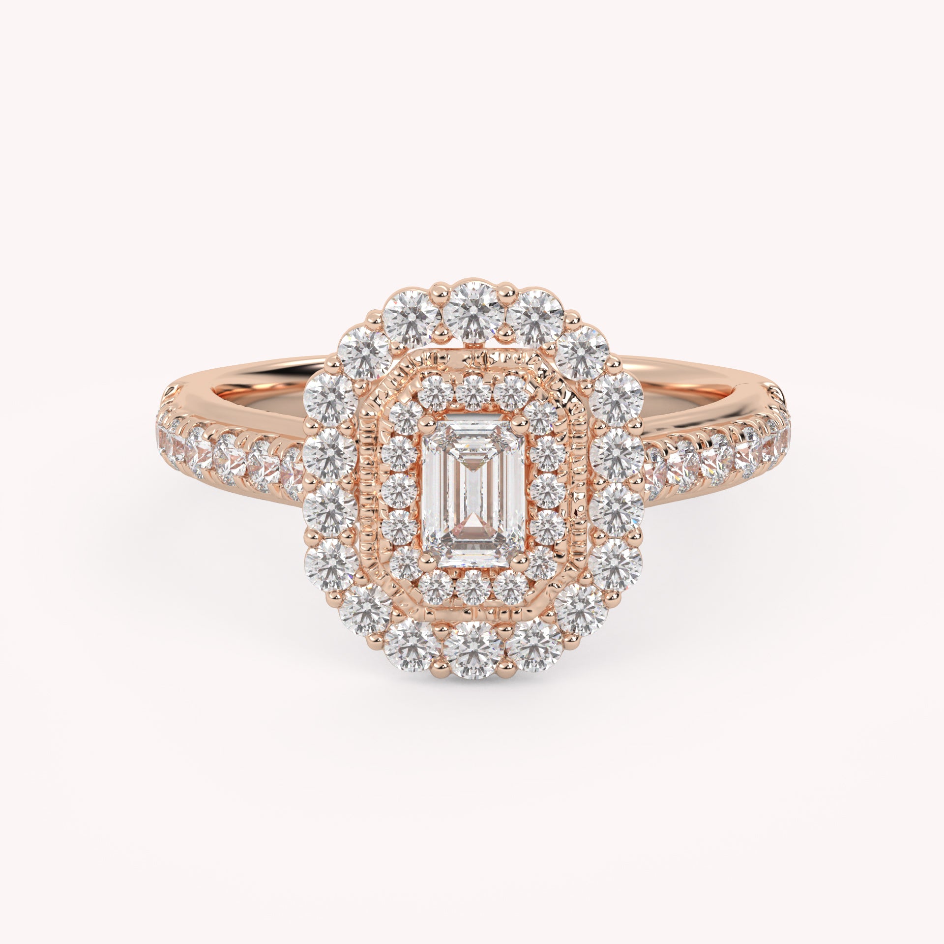 IGI Certified Emerald and Round 0.95 Carat Lab Grown Diamond Engagement Ring
