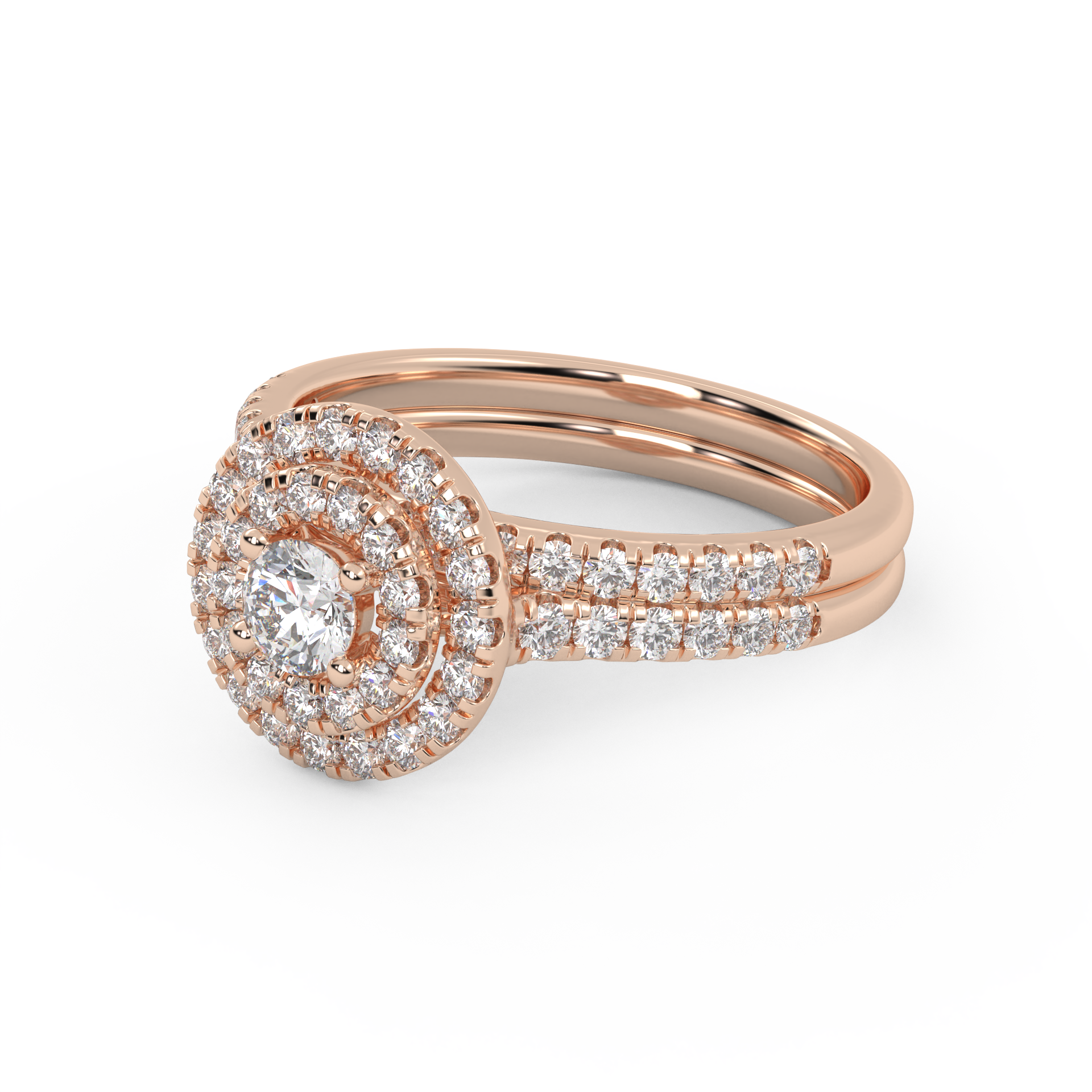 IGI Certified Round Bridal Set Ring