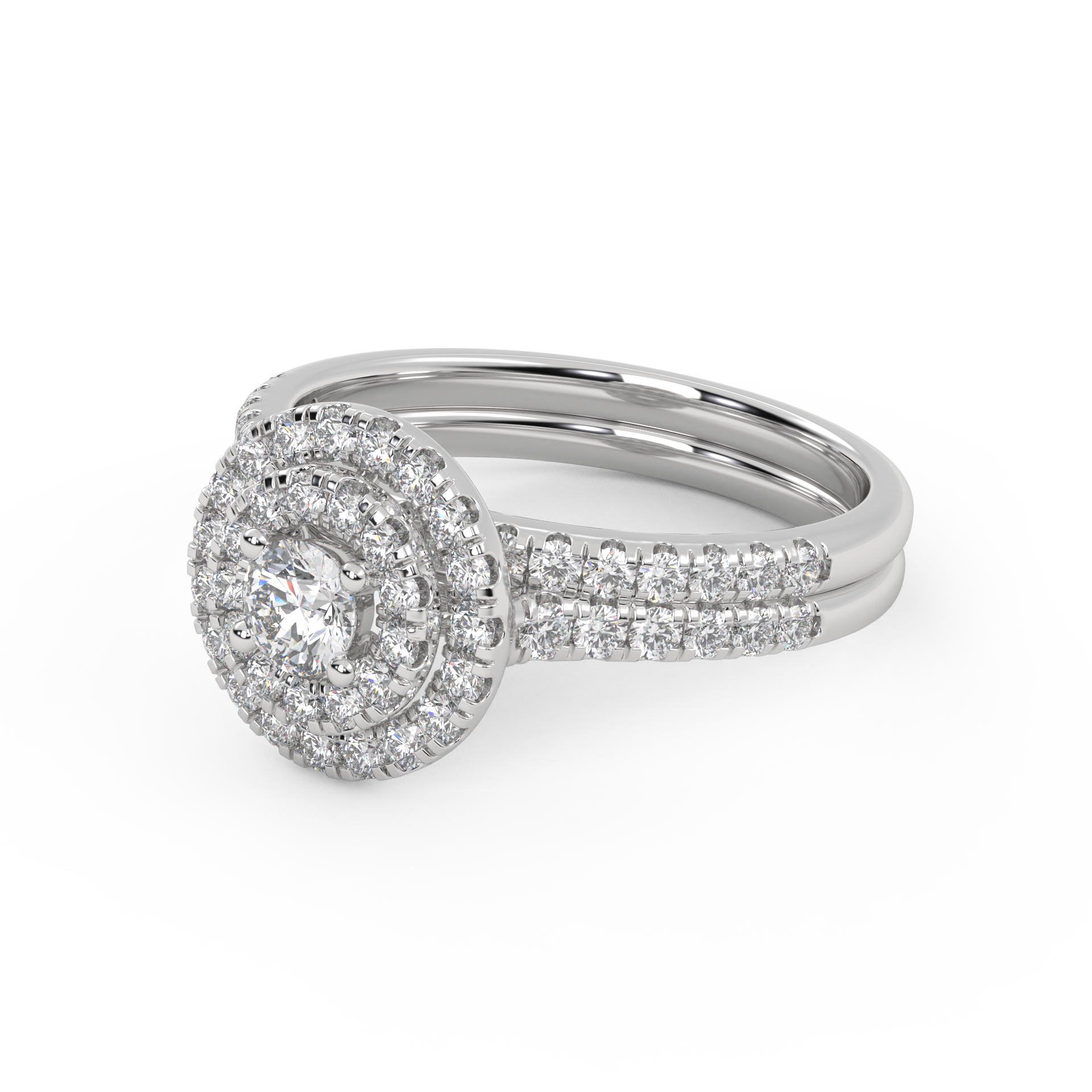 IGI Certified Round Bridal Set Ring