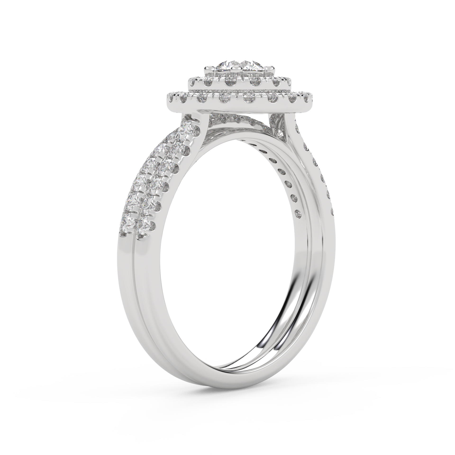 IGI Certified Round Bridal Set Ring