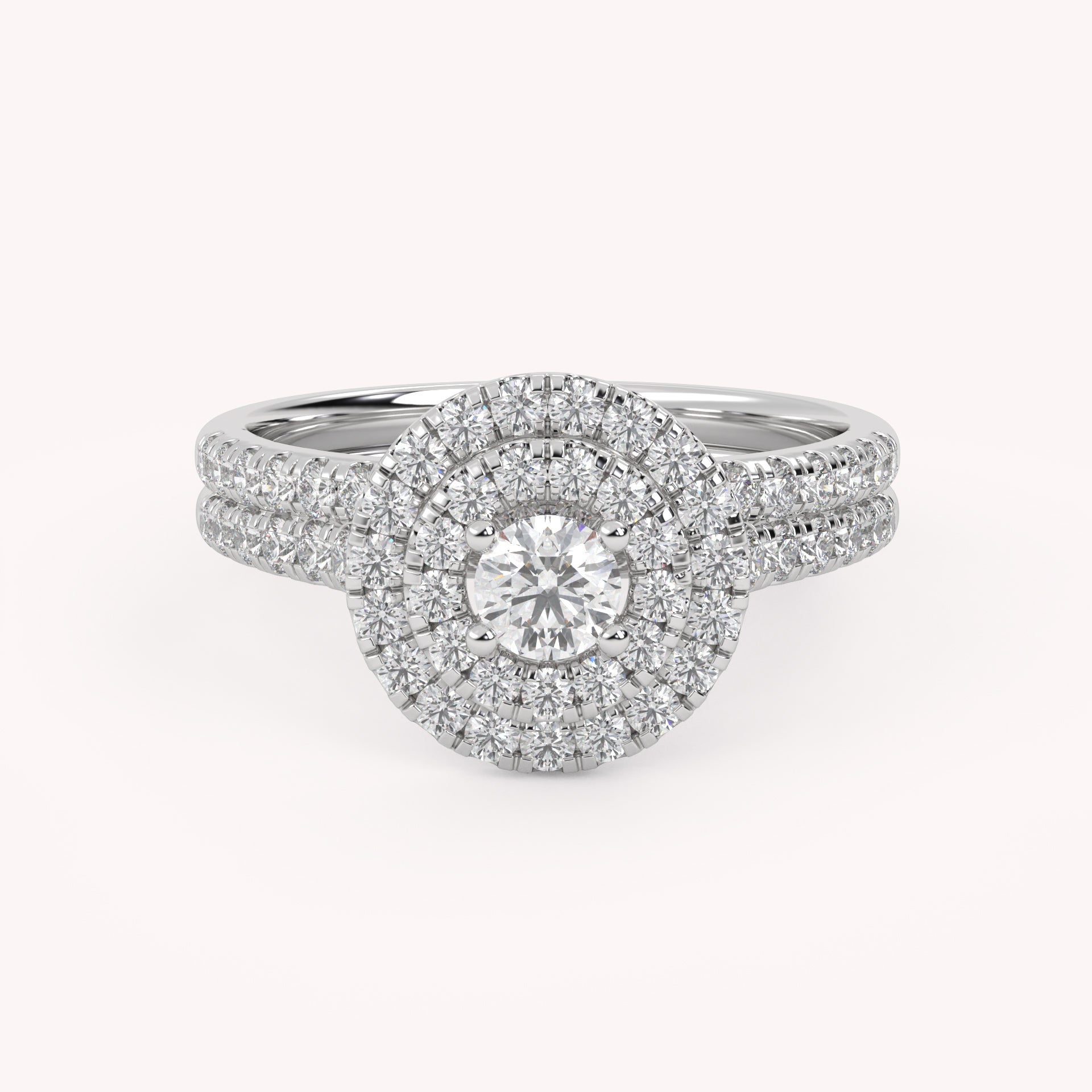 IGI Certified Round Bridal Set Ring