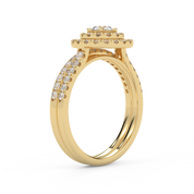 IGI Certified Round Bridal Set Ring