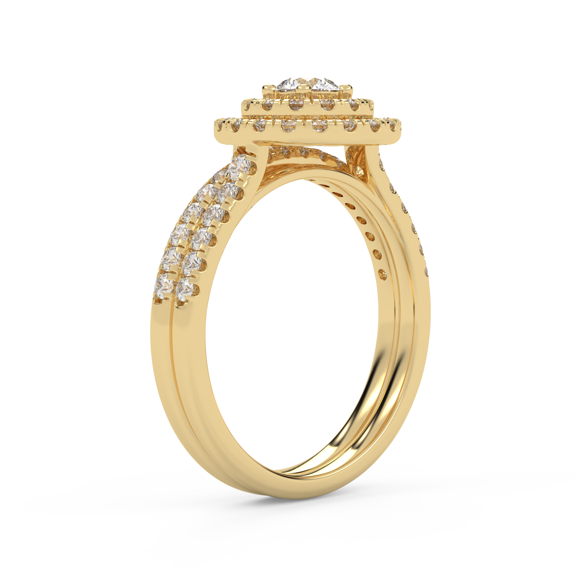 IGI Certified Round Bridal Set Ring