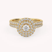 IGI Certified Round Bridal Set Ring