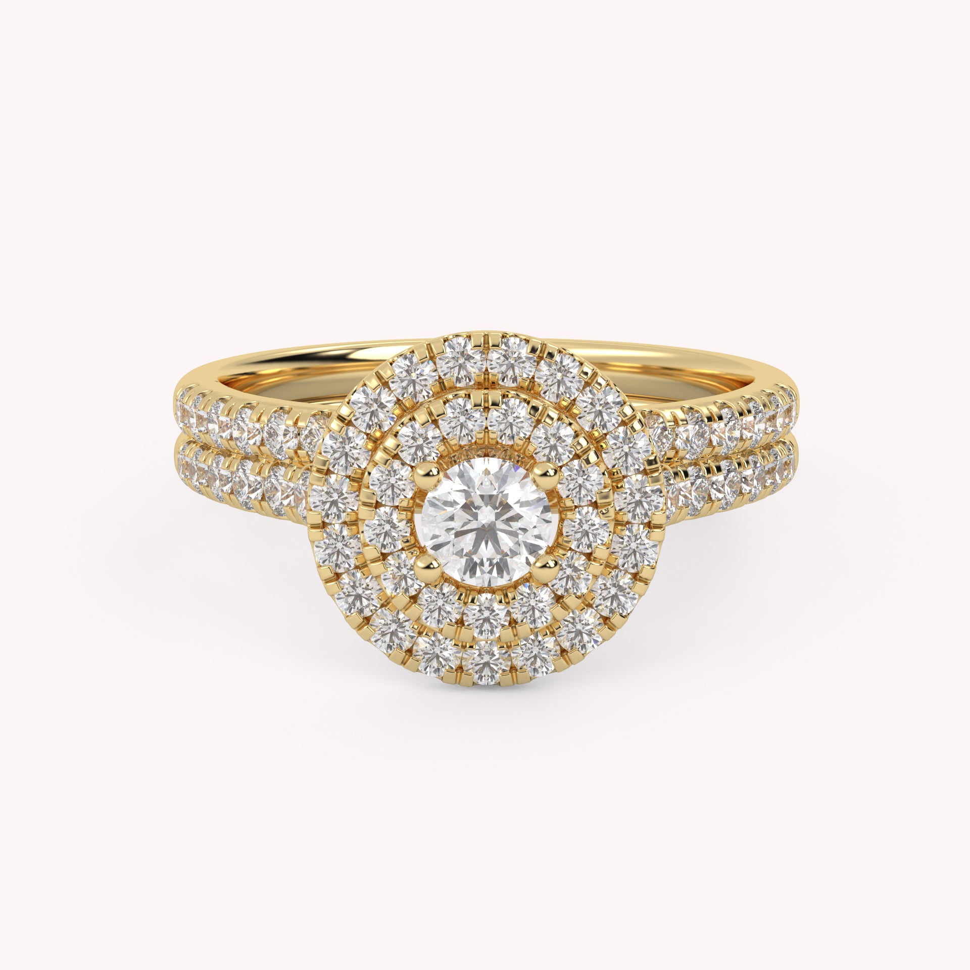 IGI Certified Round Bridal Set Ring