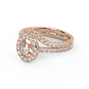 IGI Certified 0.90 Carat Curved Band Bridal Set Ring