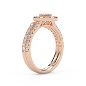 IGI Certified 0.90 Carat Curved Band Bridal Set Ring