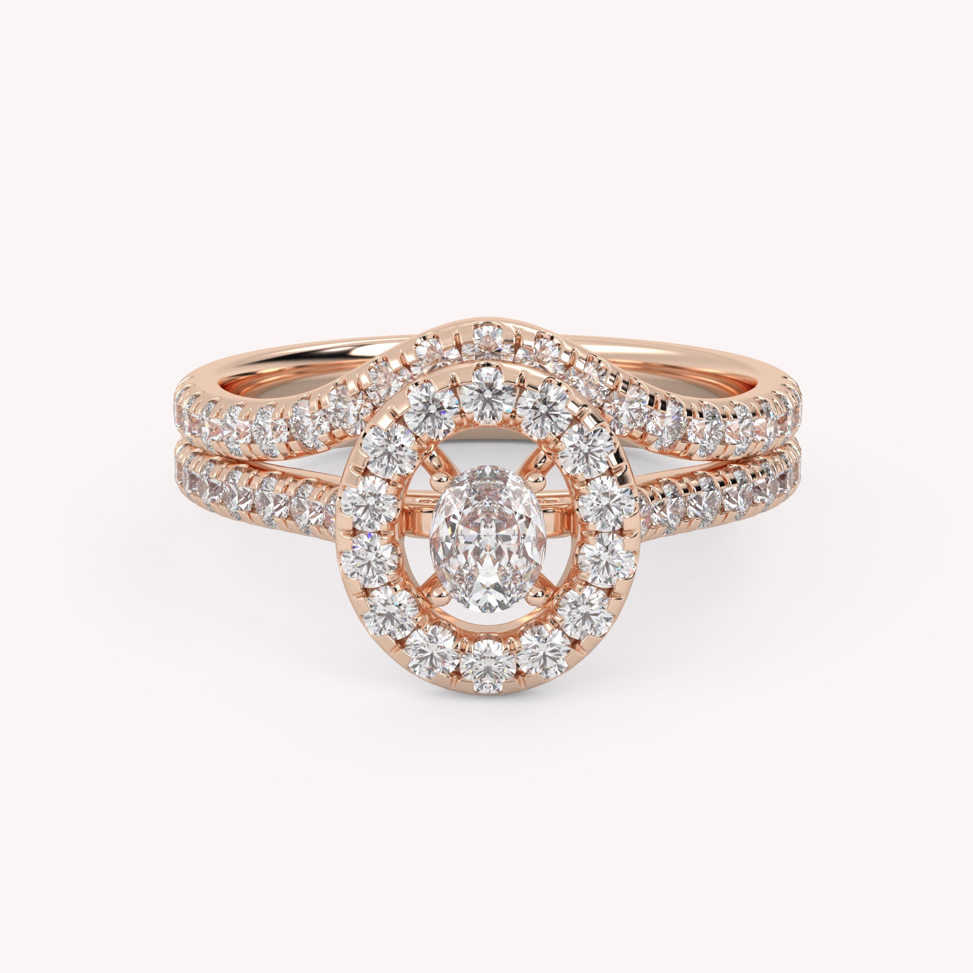 IGI Certified 0.90 Carat Curved Band Bridal Set Ring