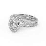 IGI Certified 0.90 Carat Curved Band Bridal Set Ring