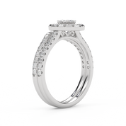 IGI Certified 0.90 Carat Curved Band Bridal Set Ring