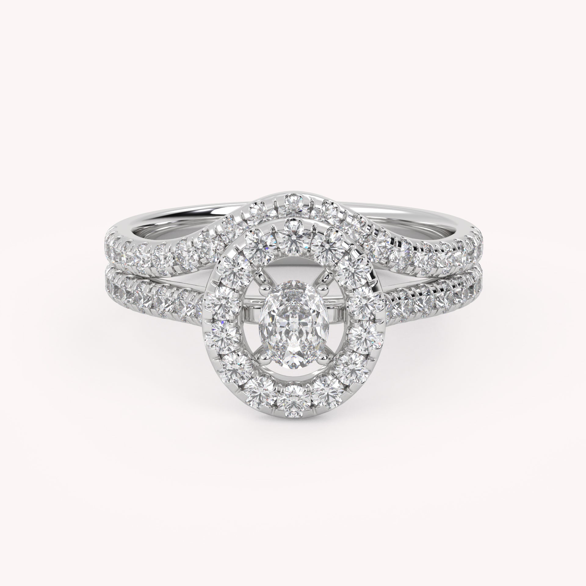 IGI Certified 0.90 Carat Curved Band Bridal Set Ring