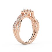IGI Certified 1.00 Carat Infinity Halo Solitaire Cluster Bridal Set Ring