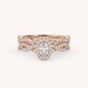 IGI 0.75 Carat Lab Diamond Infinity Halo Bridal Set Ring