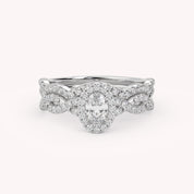 IGI 0.75 Carat Lab Diamond Infinity Halo Bridal Set Ring