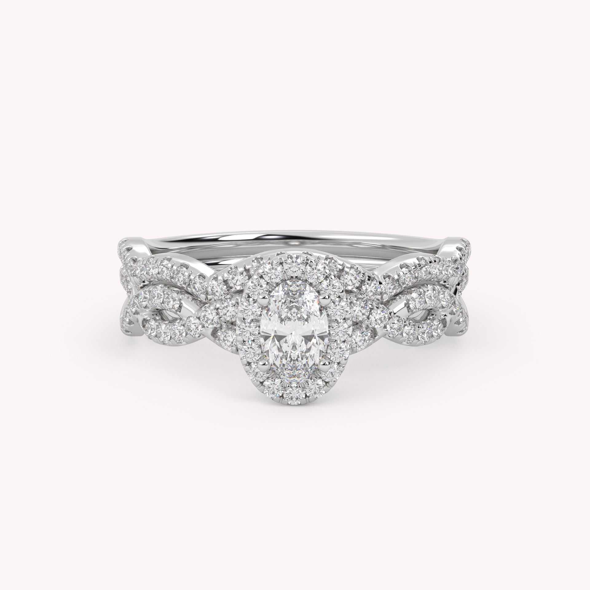 IGI 0.75 Carat Lab Diamond Infinity Halo Bridal Set Ring