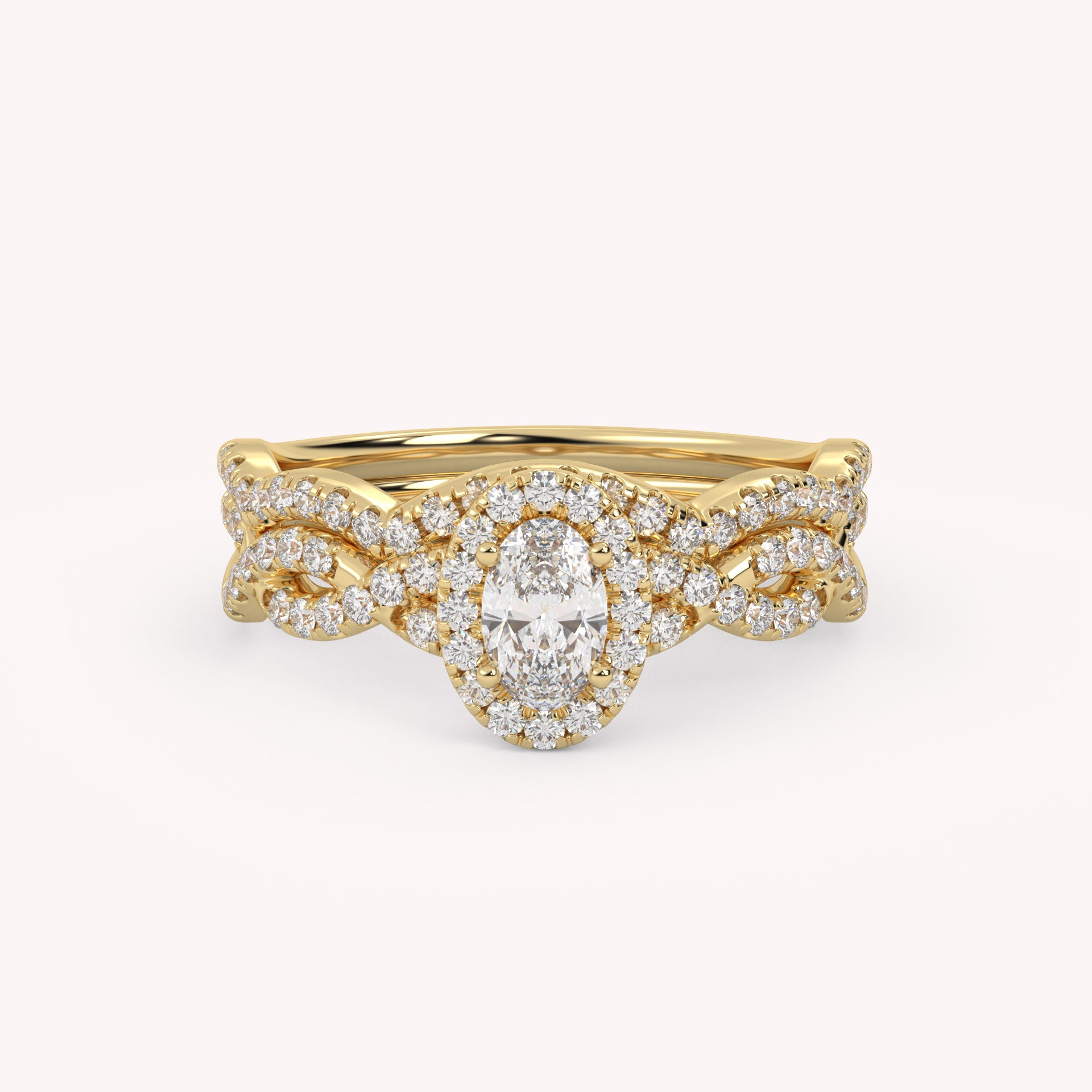 IGI 0.75 Carat Lab Diamond Infinity Halo Bridal Set Ring