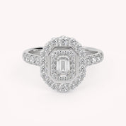 IGI Certified Double Halo Solitaire Engagement Rings for Women