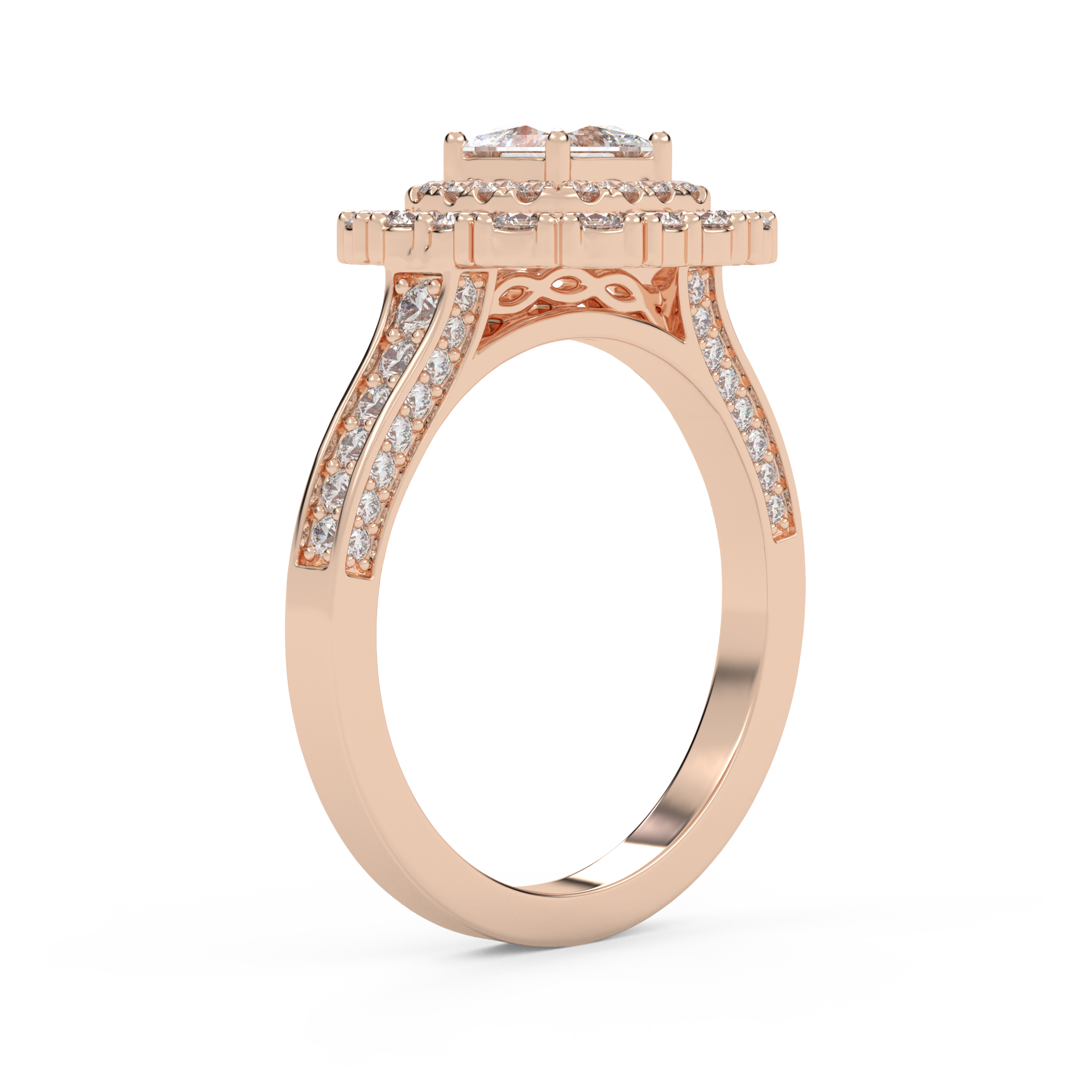 IGI Certified Princess and Round Cut Lab Grown Diamond Ring