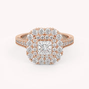 IGI Certified Princess and Round Cut Lab Grown Diamond Ring