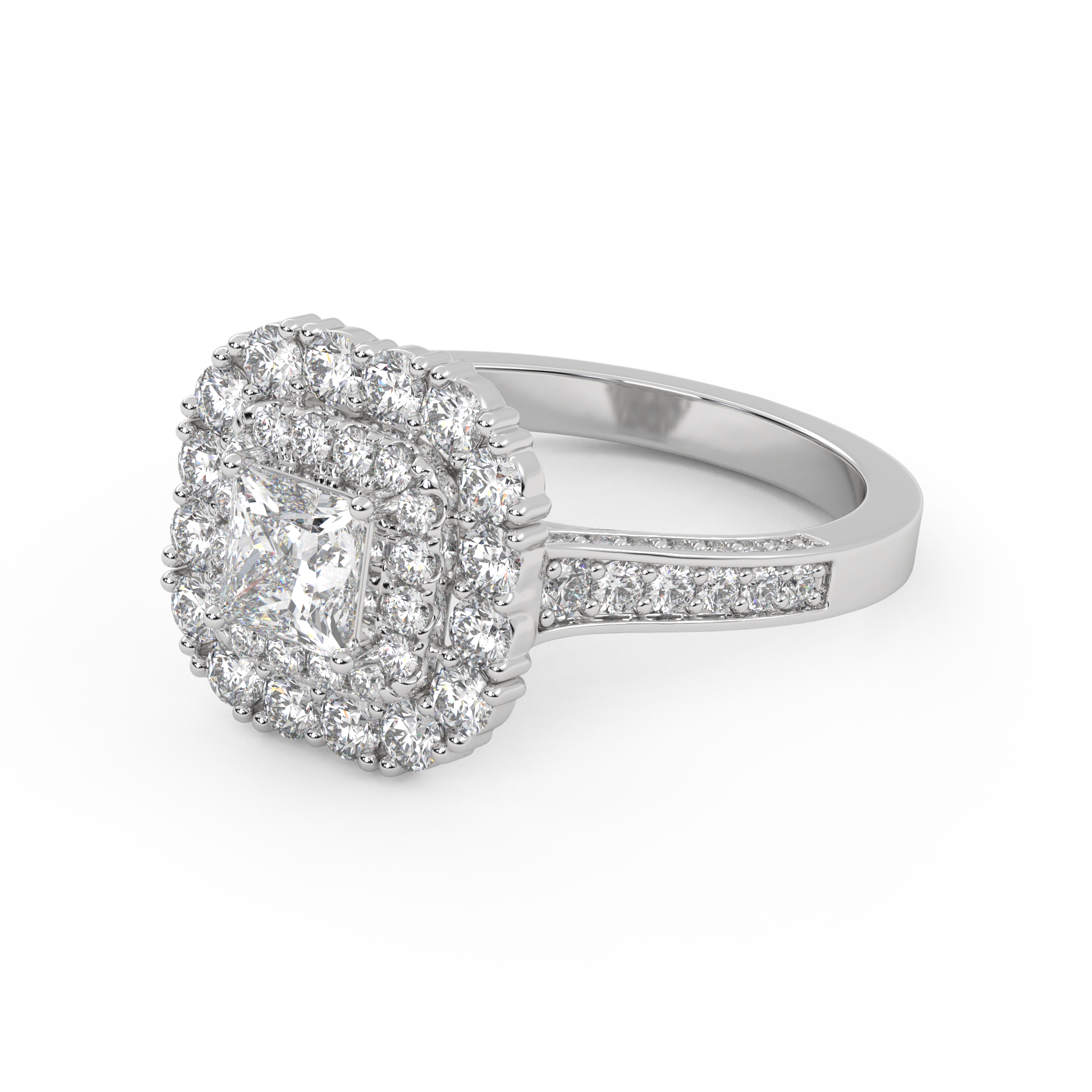 IGI Certified Princess and Round Cut Lab Grown Diamond Ring
