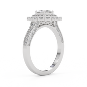 IGI Certified Princess and Round Cut Lab Grown Diamond Ring