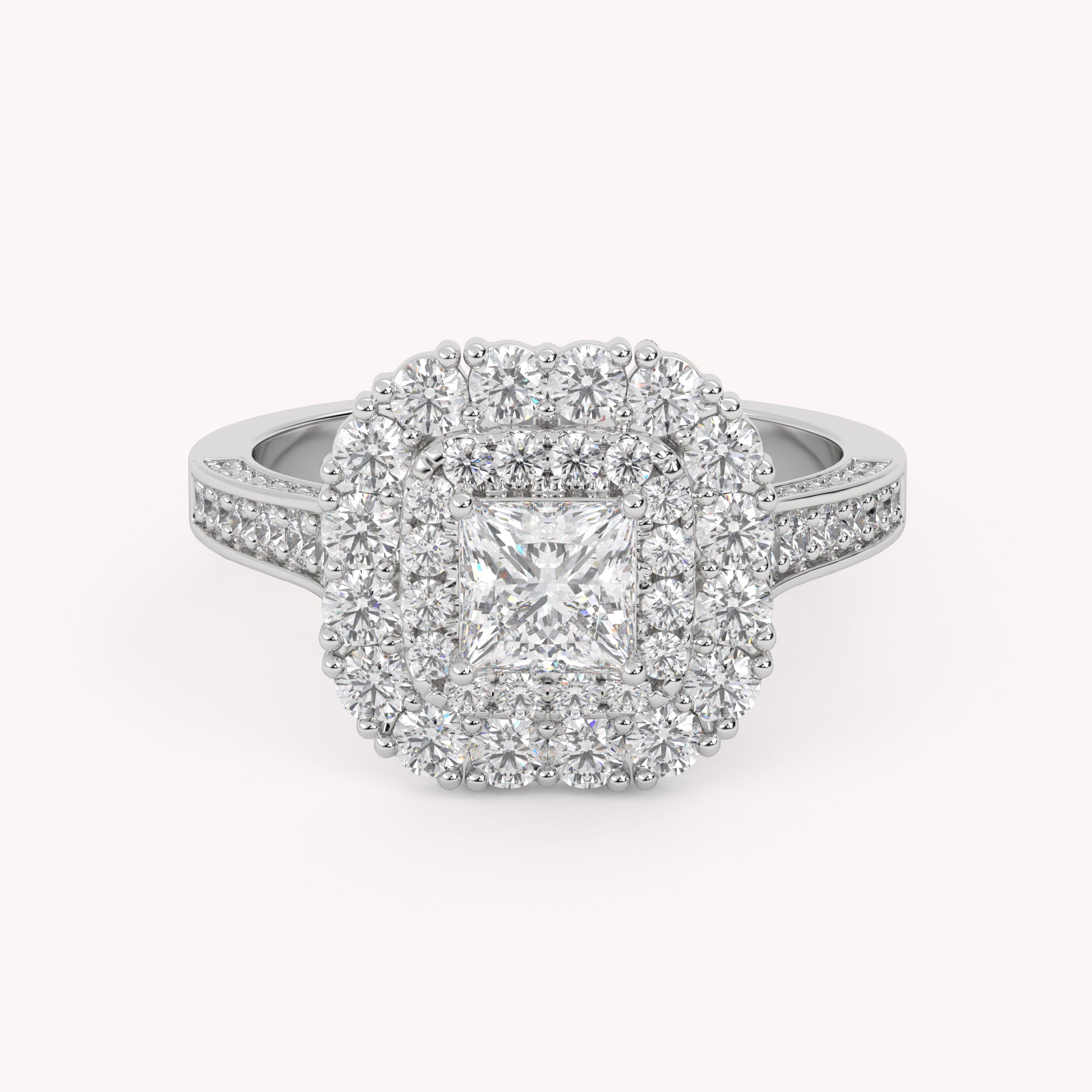 IGI Certified Princess and Round Cut Lab Grown Diamond Ring