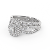 IGI Certified Emerald Cut Lab Diamond Bridal Set Ring