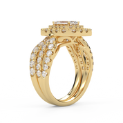 IGI Certified Emerald Cut Lab Diamond Bridal Set Ring