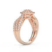 IGI Certified Infinity Shank Princess Cut Lab Diamond Bridal Set Ring