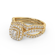 IGI Certified Infinity Shank Princess Cut Lab Diamond Bridal Set Ring