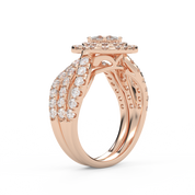 IGI Certified Infinity Shank Princess Cut Lab Diamond Bridal Set Ring