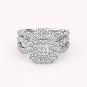IGI Certified Infinity Shank Princess Cut Lab Diamond Bridal Set Ring