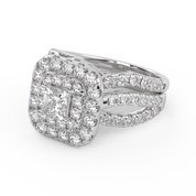 IGI Certified Infinity Shank Princess Cut Lab Diamond Bridal Set Ring