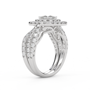 IGI Certified Infinity Shank Princess Cut Lab Diamond Bridal Set Ring