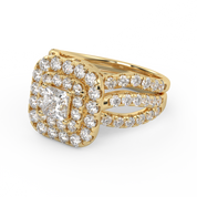 IGI Certified Infinity Shank Princess Cut Lab Diamond Bridal Set Ring