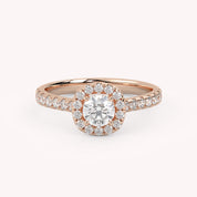 IGI Certified Round Shape 1.00 Carat Lab Grown Diamond Engagement Ring