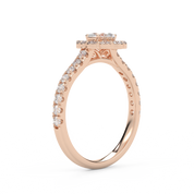 IGI Certified Teardrop Half Eternity Halo Solitaire Engagement Rings for Women