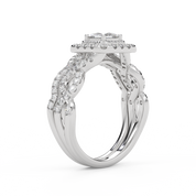 IGI Certified Twisted Infinity Halo Bridal Set Ring