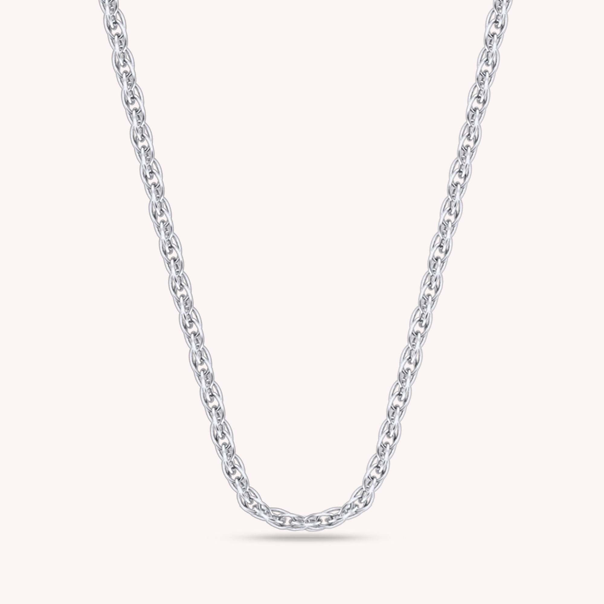 Twisted Braided 18 Inch Rope Chain with Spring-Ring Clasp