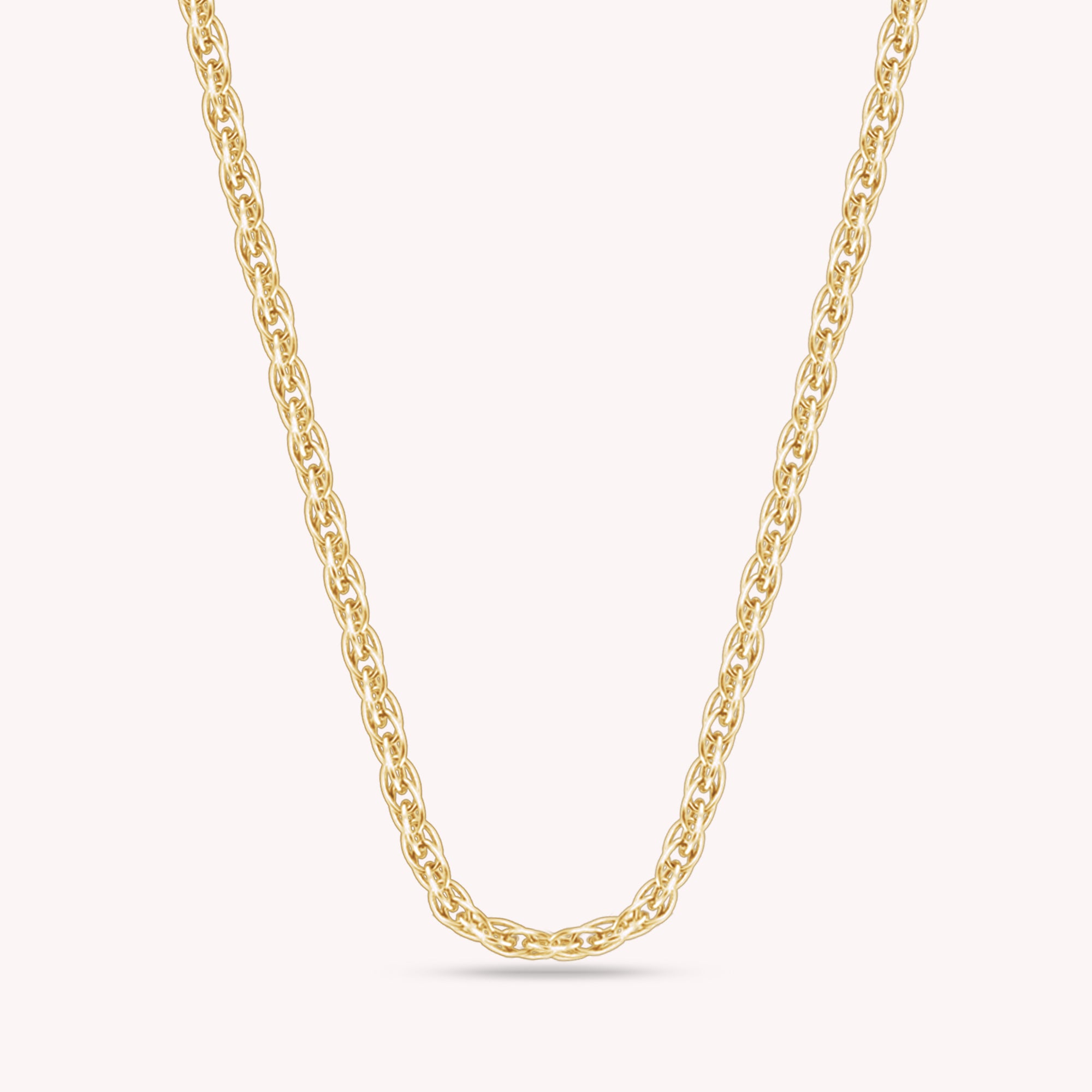 Twisted Braided 18 Inch Rope Chain with Spring-Ring Clasp