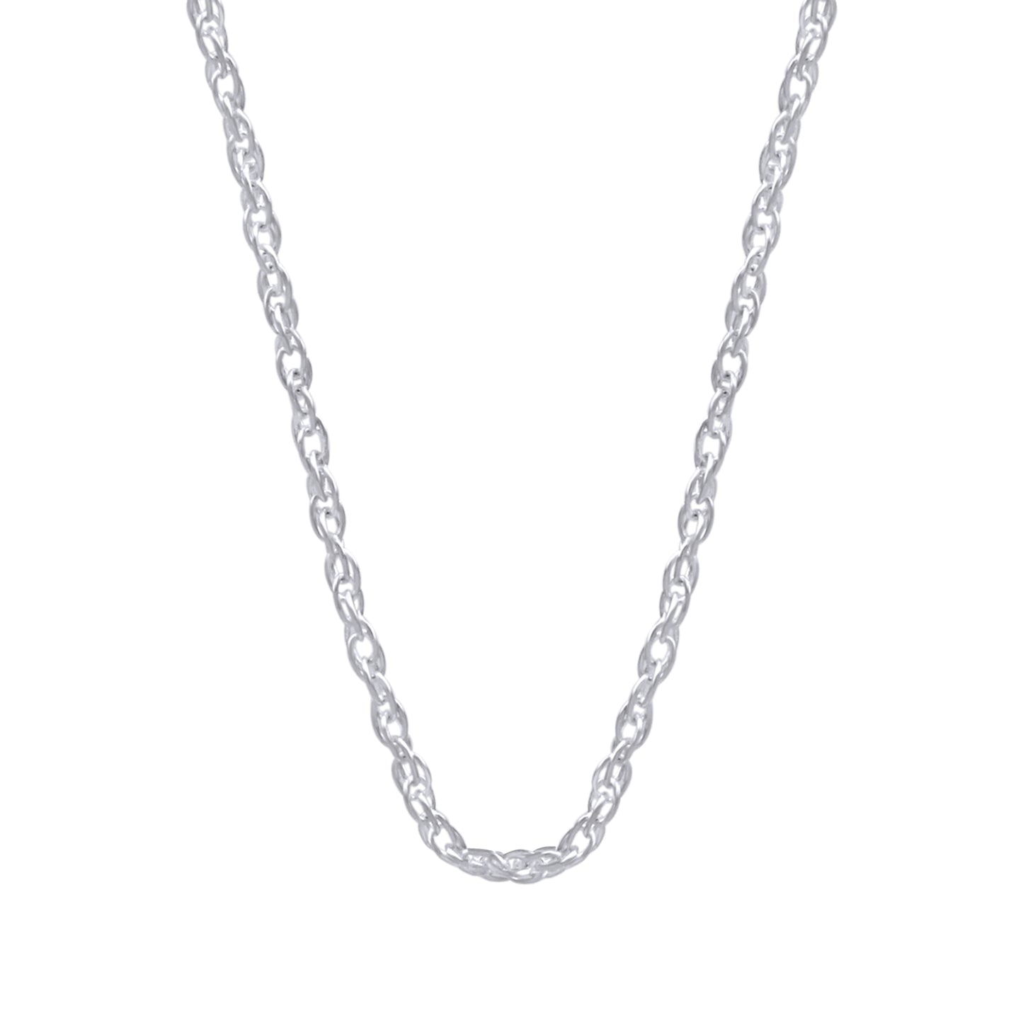 925 Sterling Silver Twisted Braided 18 Inch Rope Chain for Men & Women with Spring-Ring Clasp