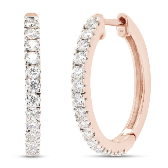 1 1/10 ct. t.w Round Cut Lab Created Moissanite Diamond Hoop Earrings In 10K Or 14K Solid Gold (1.10 Cttw)