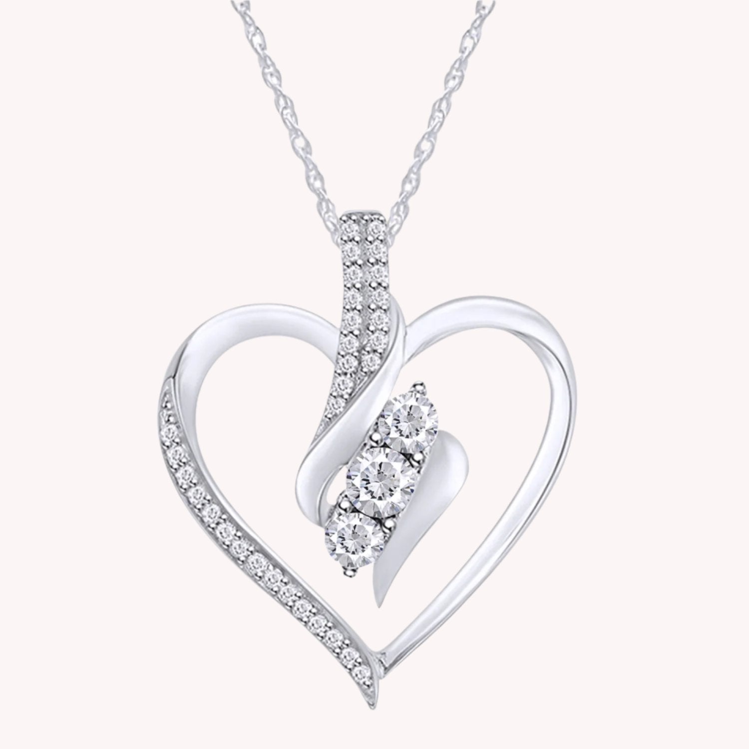 Sparkling Heart Pendant Moissanite Necklace