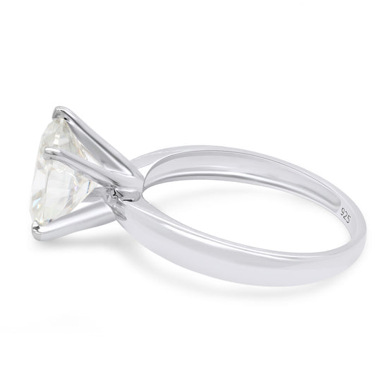 2.40 Carat Oval Cut Lab Created Moissanite Diamond Solitaire Engagement Ring In 925 Sterling Silver