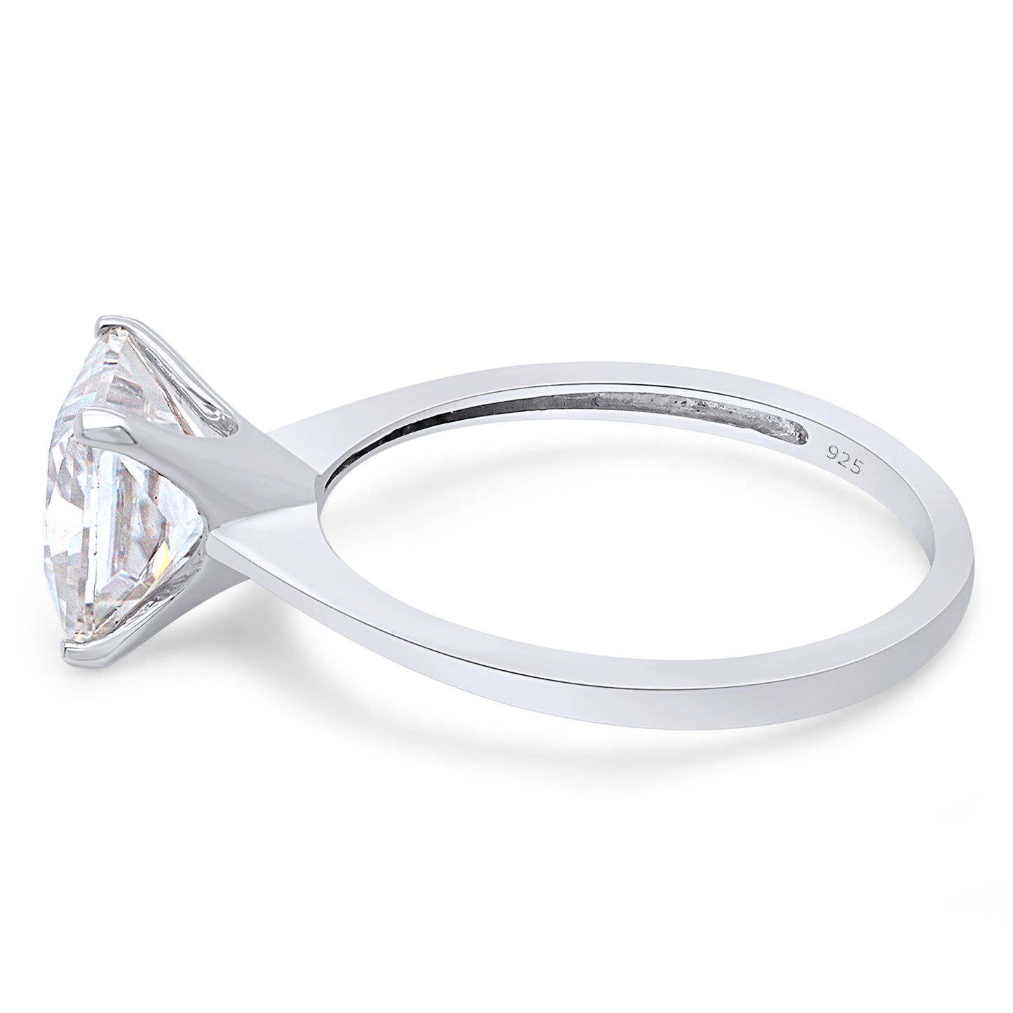 Load image into Gallery viewer, 7MM Princess Cut Lab Created Moissanite Diamond Solitaire Engagement Ring In 925 Sterling Silver (1.80 Cttw)
