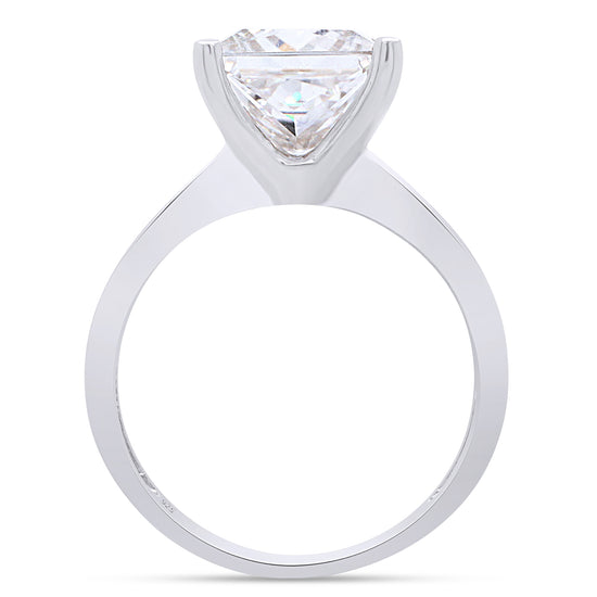 Load image into Gallery viewer, 8.5MM Princess Cut Lab Created Moissanite Diamond Solitaire Engagement Ring In 925 Sterling Silver (3.10 Cttw)

