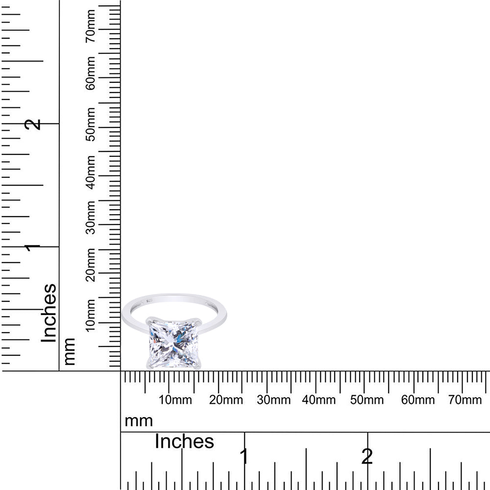 
                      
                        8.5MM Princess Cut Lab Created Moissanite Diamond Solitaire Engagement Ring In 925 Sterling Silver (3.10 Cttw)
                      
                    