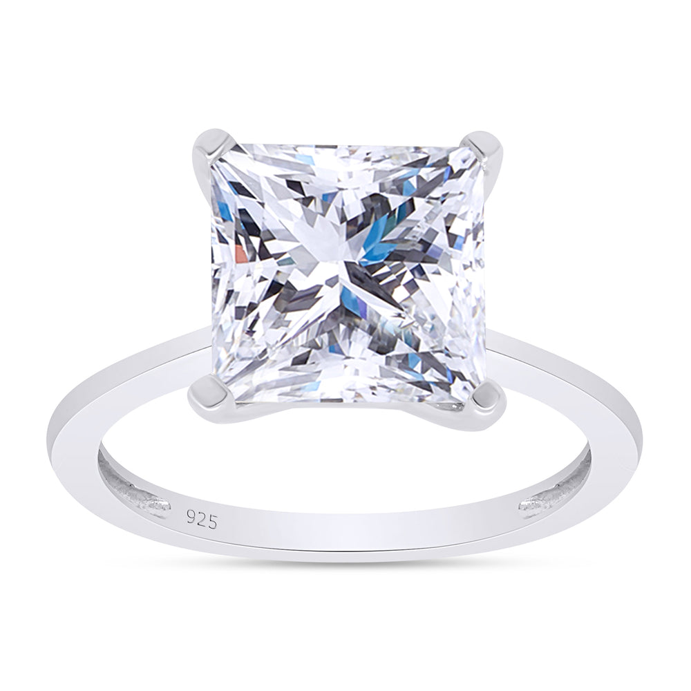 
                      
                        8.5MM Princess Cut Lab Created Moissanite Diamond Solitaire Engagement Ring In 925 Sterling Silver (3.10 Cttw)
                      
                    