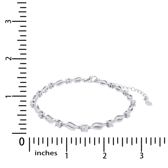 Load image into Gallery viewer, 1 Carat Round Lab Created Moissanite Diamond Chain Bracelet For Women In 925 Sterling Silver
